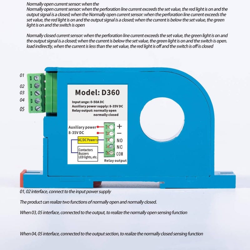 Lelukee DC Current Sensing Relay Switch 0-300A Amp Sensor Monitoring Relay D366 - Image 4